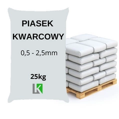 Piasek kwarcowy, suszony 0,5-2,5mm, 1000kg – suszony, czysty, do fug, na lód i zimowego utrzymania nawierzchni