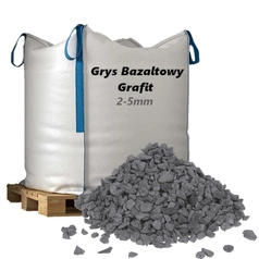 Grys Bazaltowy Grafit 2-5mm, 1000kg - Naturalny Kamień Ogrodowy, Dekoracyjny i Ozdobny na Ścieżki, Rabaty, Oczka Wodne i Tarasy
