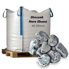 Otoczak Nero Ebano 40-60mm, 1000kg - Naturalny Kamień Ogrodowy, Dekoracyjny i Ozdobny na Ścieżki, Rabaty, Oczka Wodne i Tarasy