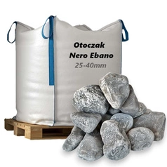 Otoczak Nero Ebano 25-40mm, 1000kg - Naturalny Kamień Ogrodowy, Dekoracyjny i Ozdobny na Ścieżki, Rabaty, Oczka Wodne i Tarasy