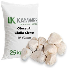 Otoczak Giallo Siena 40-60mm, 25kg - Naturalny Kamień Ogrodowy, Dekoracyjny i Ozdobny na Ścieżki, Rabaty, Oczka Wodne i Tarasy