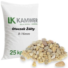 Otoczak Żółty 8-16mm, 25kg - Naturalny Kamień Ogrodowy, Dekoracyjny i Ozdobny na Ścieżki, Rabaty, Oczka Wodne i Tarasy