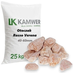 Otoczak Rosso Verona 40-60mm, 25kg - Naturalny Kamień Ogrodowy, Dekoracyjny i Ozdobny na Ścieżki, Rabaty, Oczka Wodne i Tarasy