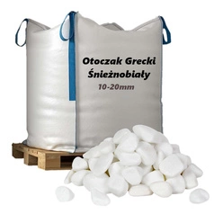 Otoczak Grecki Śnieżnobiały 10-20mm, 1000kg - Naturalny Kamień Ogrodowy, Dekoracyjny i Ozdobny na Ścieżki, Rabaty, Oczka Wodne i Tarasy