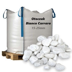Otoczak Bianco Carrara 15-25mm, 1000kg - Naturalny Kamień Ogrodowy, Dekoracyjny i Ozdobny na Ścieżki, Rabaty, Oczka Wodne i Tarasy