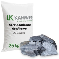 Kora Kamienna Grafitowa Antracytowa 30-50mm, 25kg - Dekoracyjna do ogrodu, rabatek i ścieżek