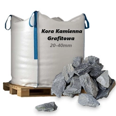 Kora Kamienna Grafitowa Antracytowa 20-40mm, 1000kg - Dekoracyjna do ogrodu, rabatek i ścieżek